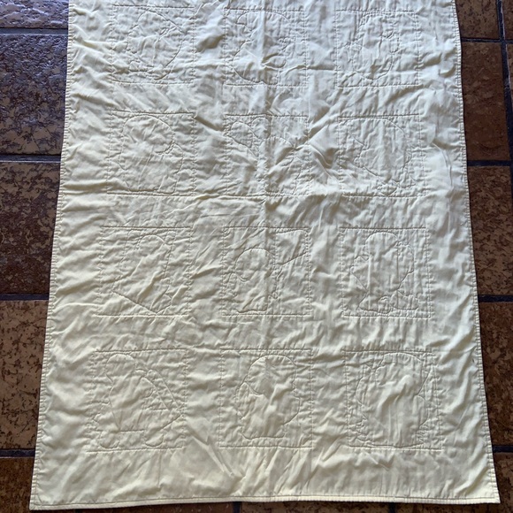 Vintage baby quilt with cross-stitch ducks in many activities. - Picture 8 of 9